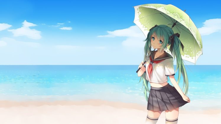 Hatsune Miku, Sand HD Wallpaper Desktop Background