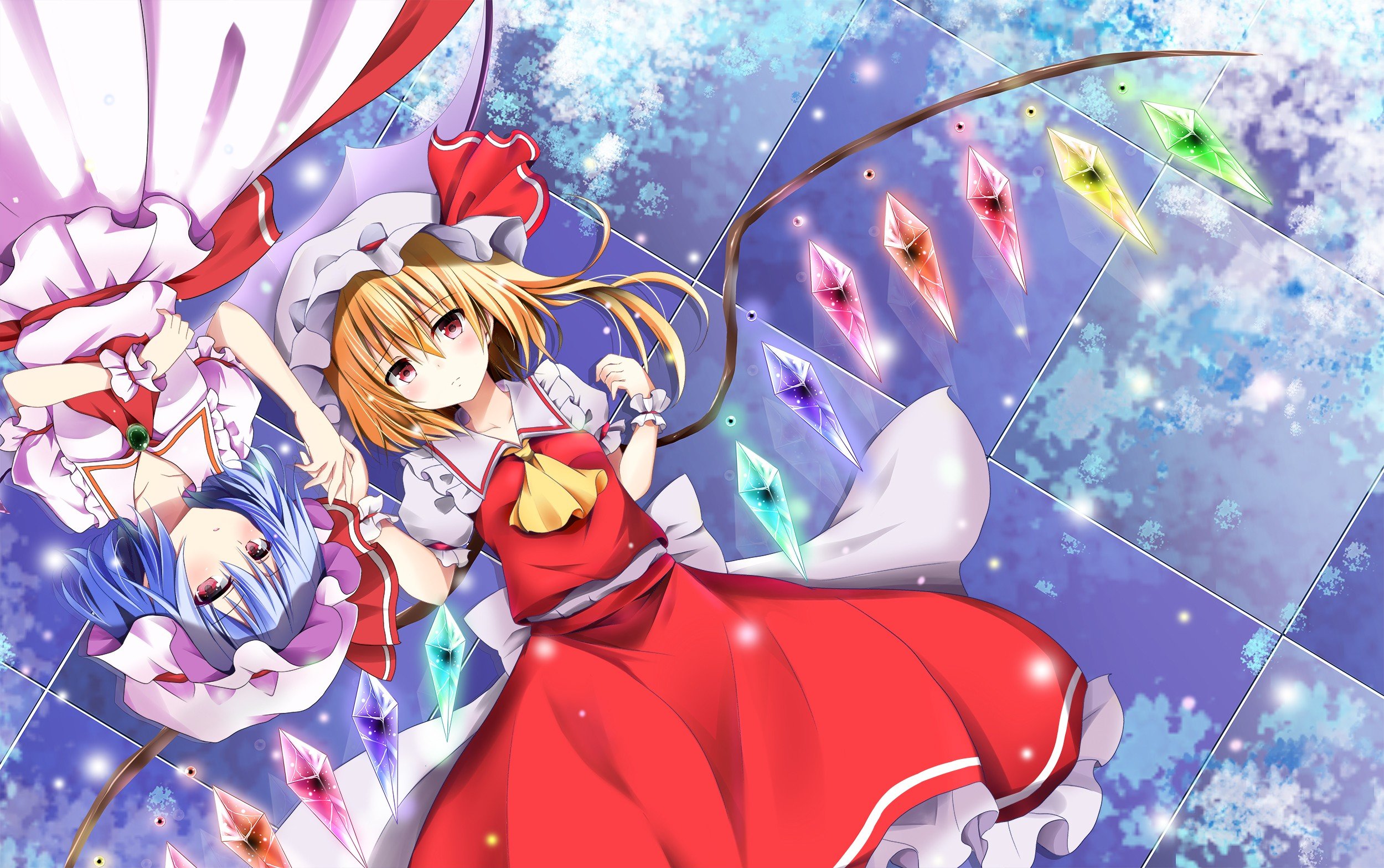 Touhou, Flandre Scarlet, Remilia Scarlet, Anime girls, Wings Wallpaper