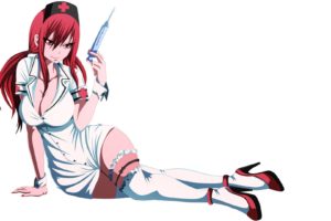 Scarlet Erza, Fairy Tail, Nurse outfit, Syringe