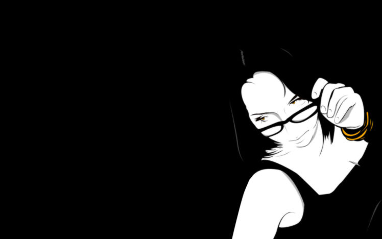 black, Glasses, Brunette, Mood HD Wallpaper Desktop Background