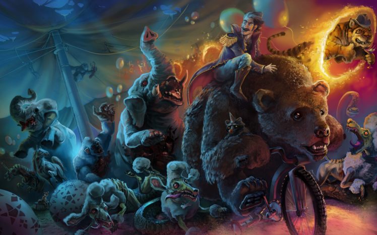 magical, Animals, Monster, Fantasy, Animal, Bear, Humor, Funny, Dark, Creature HD Wallpaper Desktop Background