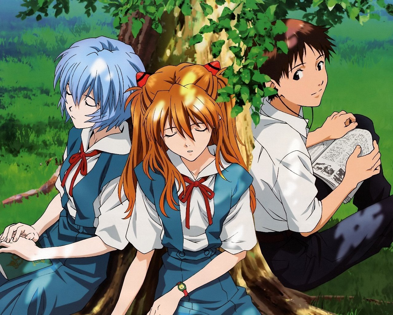 Neon Genesis Evangelion, Ikari Shinji, Ayanami Rei, Asuka Langley Soryu, Anime girls Wallpaper