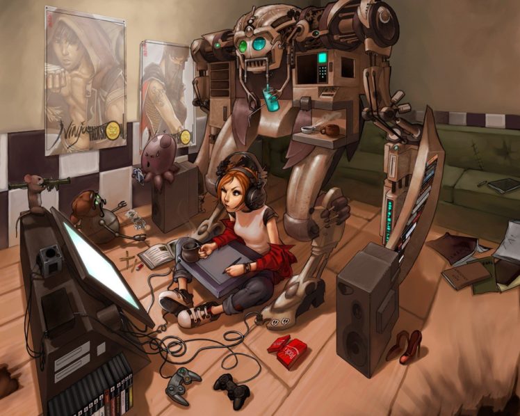 robot, Digital art HD Wallpaper Desktop Background