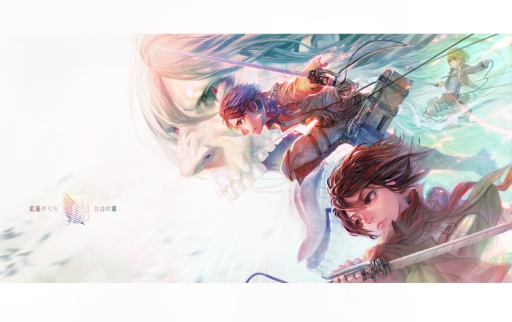 anime girls, Anime, Anime boys, Weapon, Shingeki no Kyojin, Sword HD Wallpaper Desktop Background