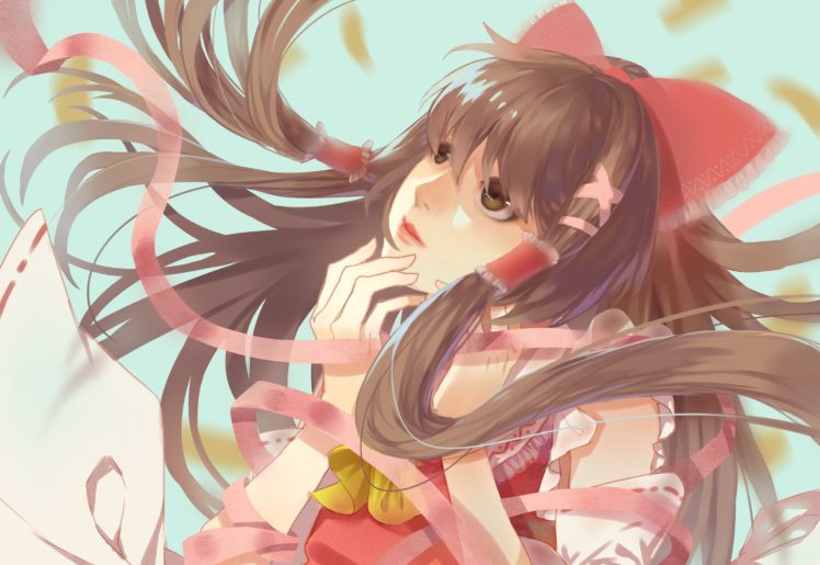 anime, Artwork, Anime girls, Touhou, Hakurei Reimu HD Wallpaper Desktop Background