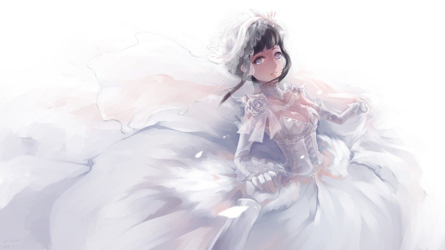 Hyuuga Hinata, Wedding dress Wallpaper