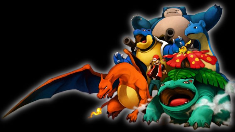 Pokemon, Charizard, Blastoise, Venusaur, Snorlax, Lapras, Pikachu, Pokemon First Generation HD Wallpaper Desktop Background