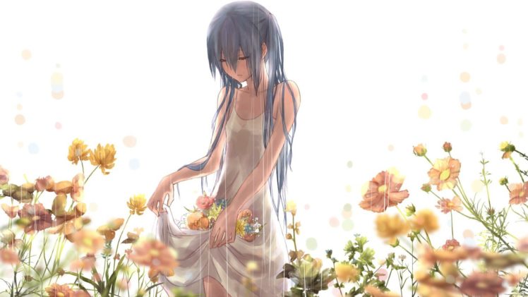 anime girls, Women, Rain, Hatsune Miku, Vocaloid HD Wallpaper Desktop Background