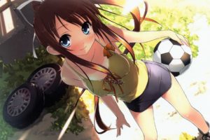 soccer, Anime, Anime girls, Miyazawa Midori, Natsu no Ame