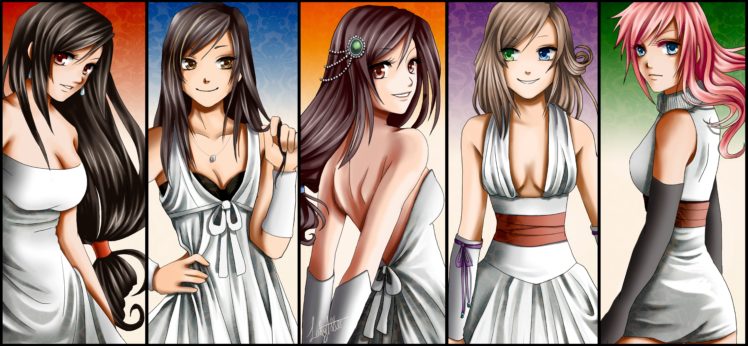 anime, Anime girls, Final Fantasy, Tifa Lockhart, Garnet Til Alexandros XVII, Rinoa Heartilly, Claire Farron HD Wallpaper Desktop Background