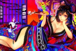 kimono, Anime girls, Colorful, Original characters