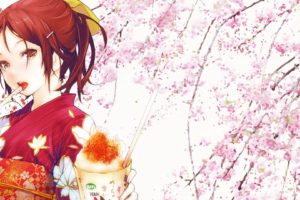 kimono, Anime girls, Redjuice, Original characters