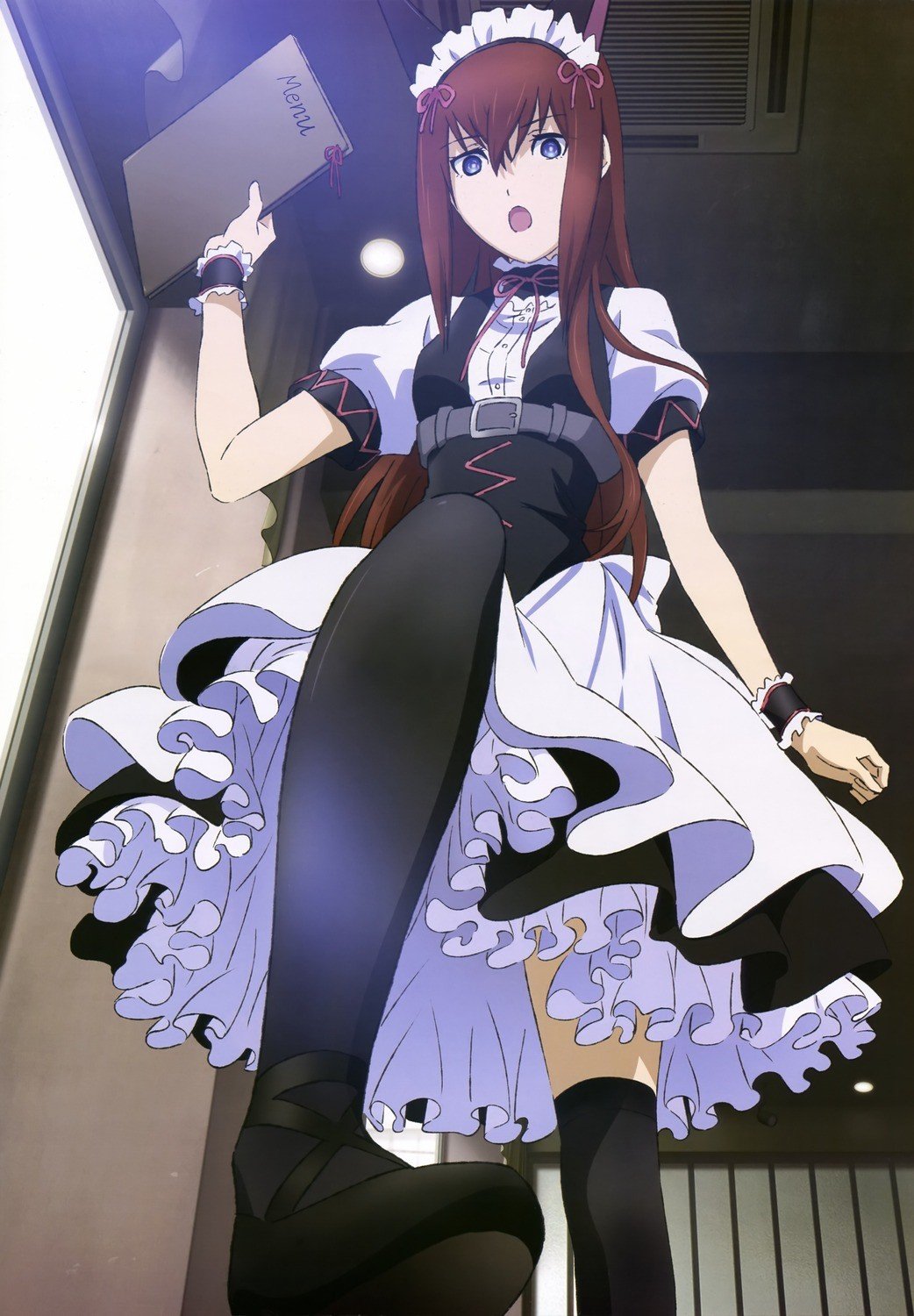 Steins;Gate, Makise Kurisu, Stockings, Black stockings Wallpaper