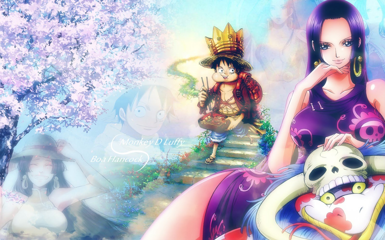 Download hd wallpapers of 143308-One_Piece, Boa_Hancock, Monkey_D._Luffy. 