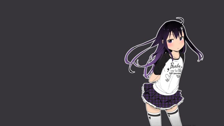 Arekusa Mahone, Anime girls, Short skirt, Long hair, Dark hair, Stockings, Anime HD Wallpaper Desktop Background