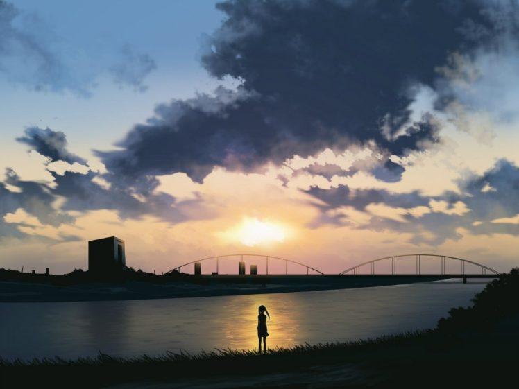 anime, Sunset, Sky, Clouds HD Wallpaper Desktop Background