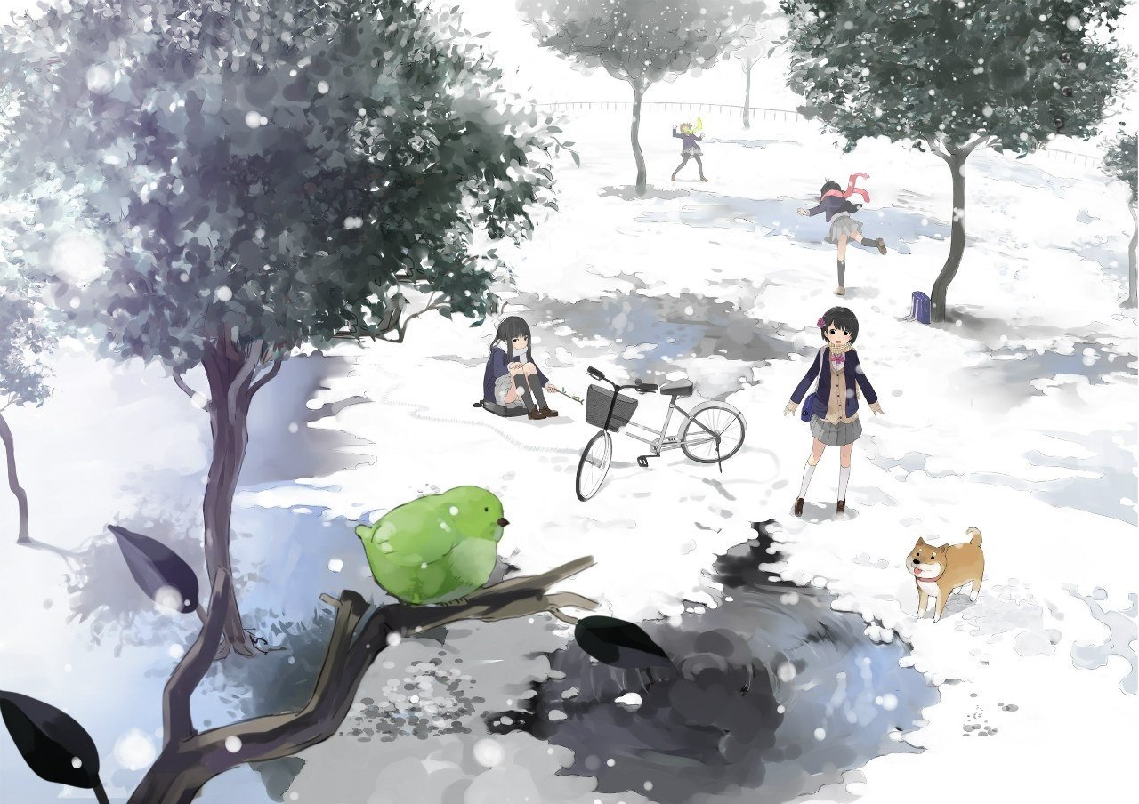anime, Snow Wallpaper