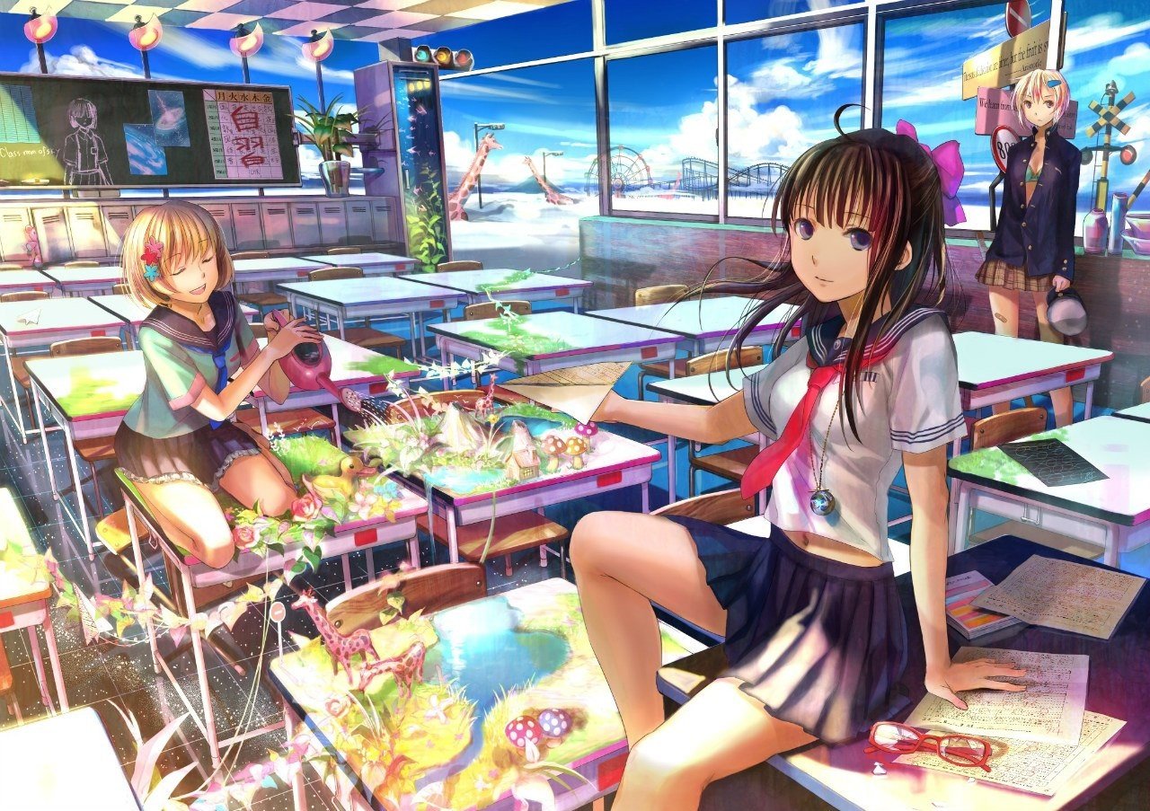 anime girls, Manga Wallpaper