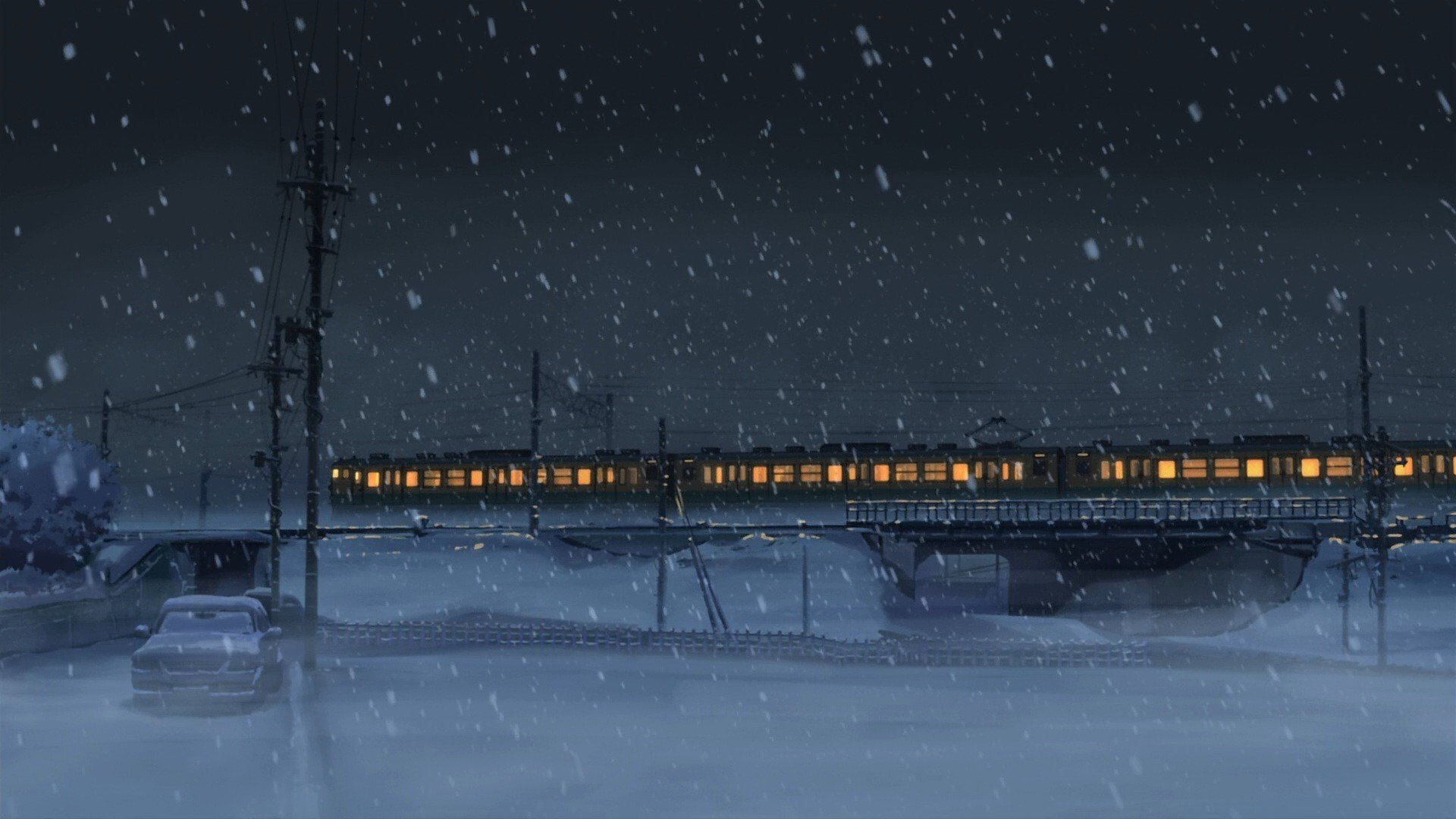 5 Centimeters Per Second, Makoto Shinkai, Winter, Snow, Train Wallpapers HD...
