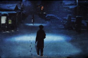 5 Centimeters Per Second, Makoto Shinkai, Winter, Snow, Footprints, Night