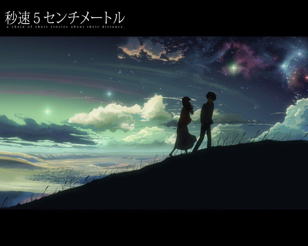 5 Centimeters Per Second, Makoto Shinkai, Night, Silhouette Wallpaper