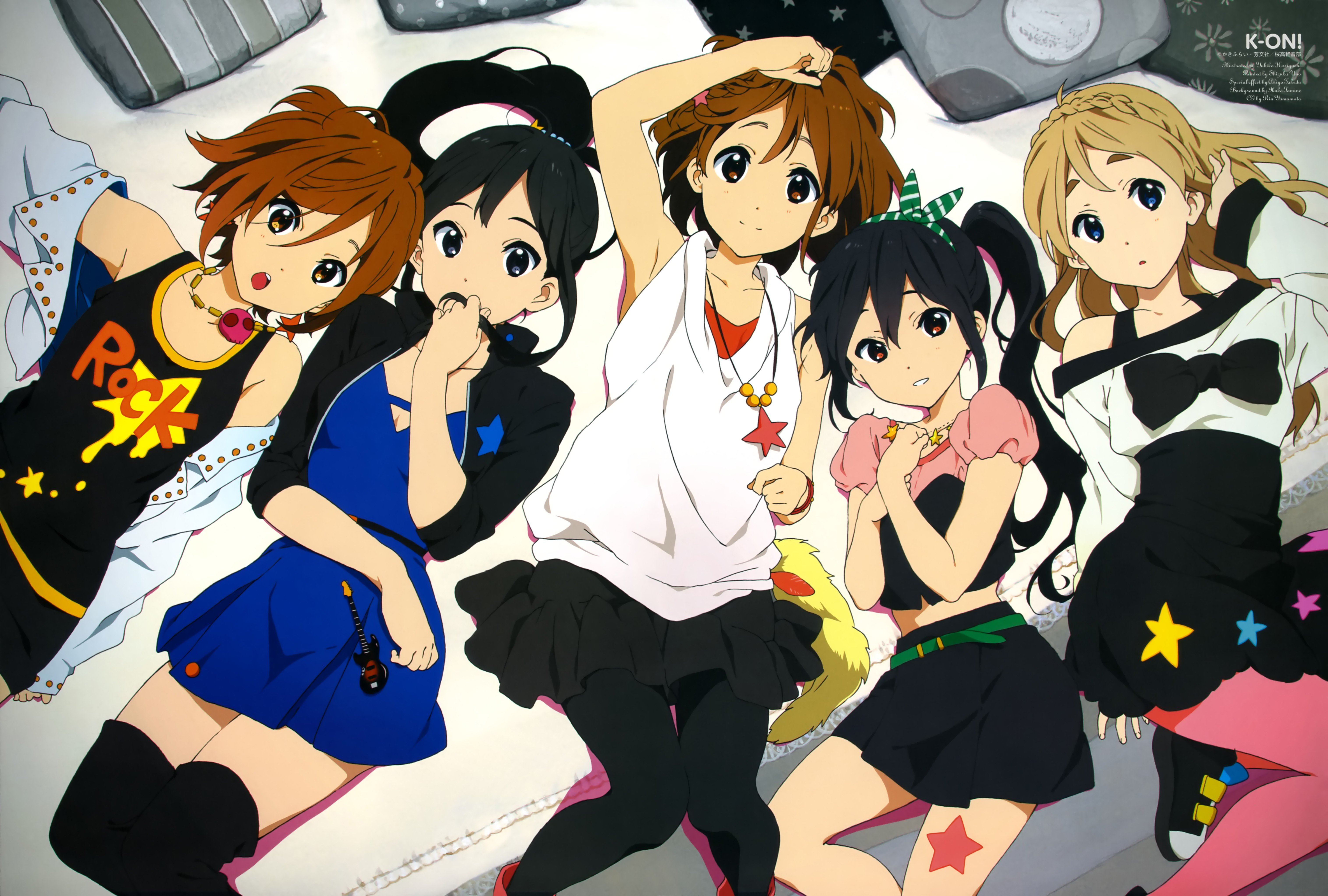 K ON!, Anime girls, Tainaka Ritsu, Akiyama Mio, Hirasawa Yui, Nakano Azusa, Kotobuki Tsumugi Wallpaper