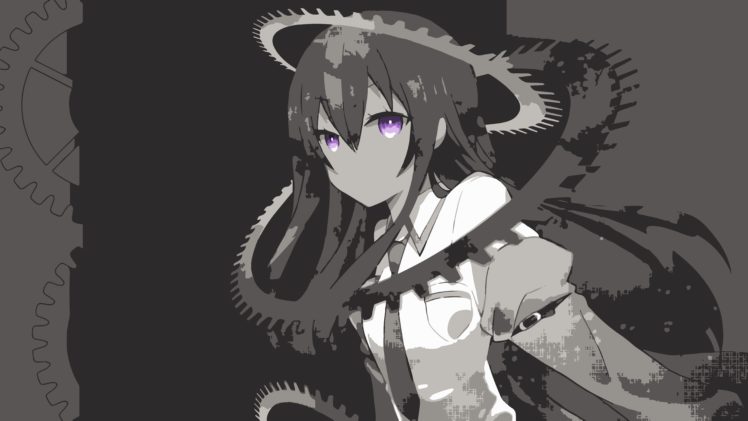 Steins;Gate, Makise Kurisu, Gears, Purple eyes HD Wallpaper Desktop Background