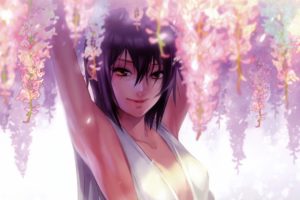 anime girls, Original characters, Flowers