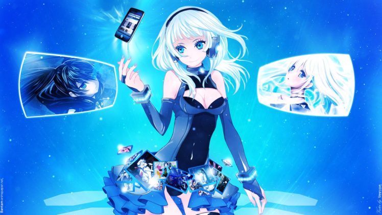 anime girls, Headphones, Black Rock Shooter HD Wallpaper Desktop Background