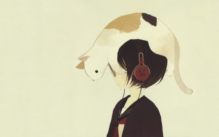 anime girls, Headphones, Original characters HD Wallpaper Desktop Background