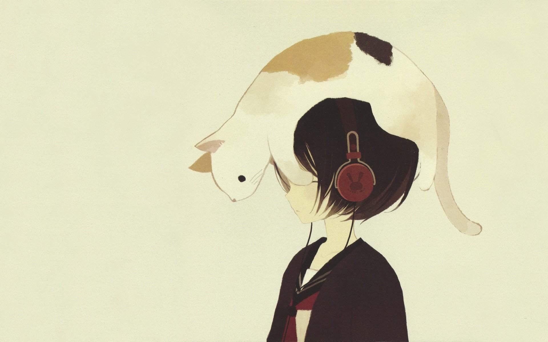 anime girls, Headphones, Original characters Wallpaper