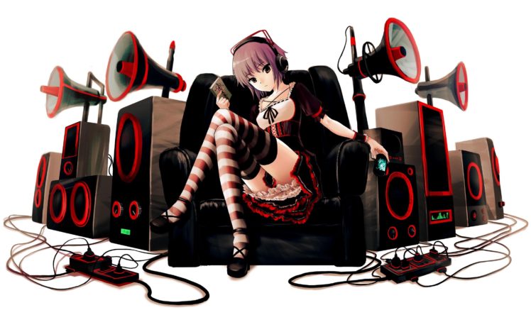 anime, Headphones, The Melancholy of Haruhi Suzumiya, Nagato Yuki HD Wallpaper Desktop Background