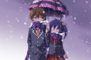 anime, Winter, Chuunibyou demo Koi ga Shitai!, Takanashi Rikka, Togashi Yuuta