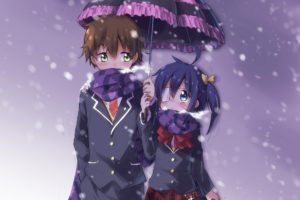 anime, Winter, Chuunibyou demo Koi ga Shitai!, Takanashi Rikka, Togashi Yuuta