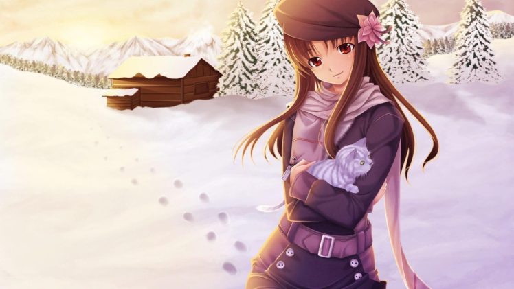anime, Winter, Holo, Spice and Wolf HD Wallpaper Desktop Background