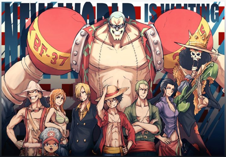 One Piece, Franky, Nami, Sanji, Monkey D. Luffy, Roronoa Zoro, Nico Robin, Brook, Usopp, Straw Hat Pirates HD Wallpaper Desktop Background