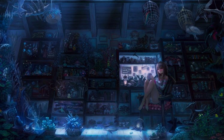drawing, Anime girls, Original characters HD Wallpaper Desktop Background