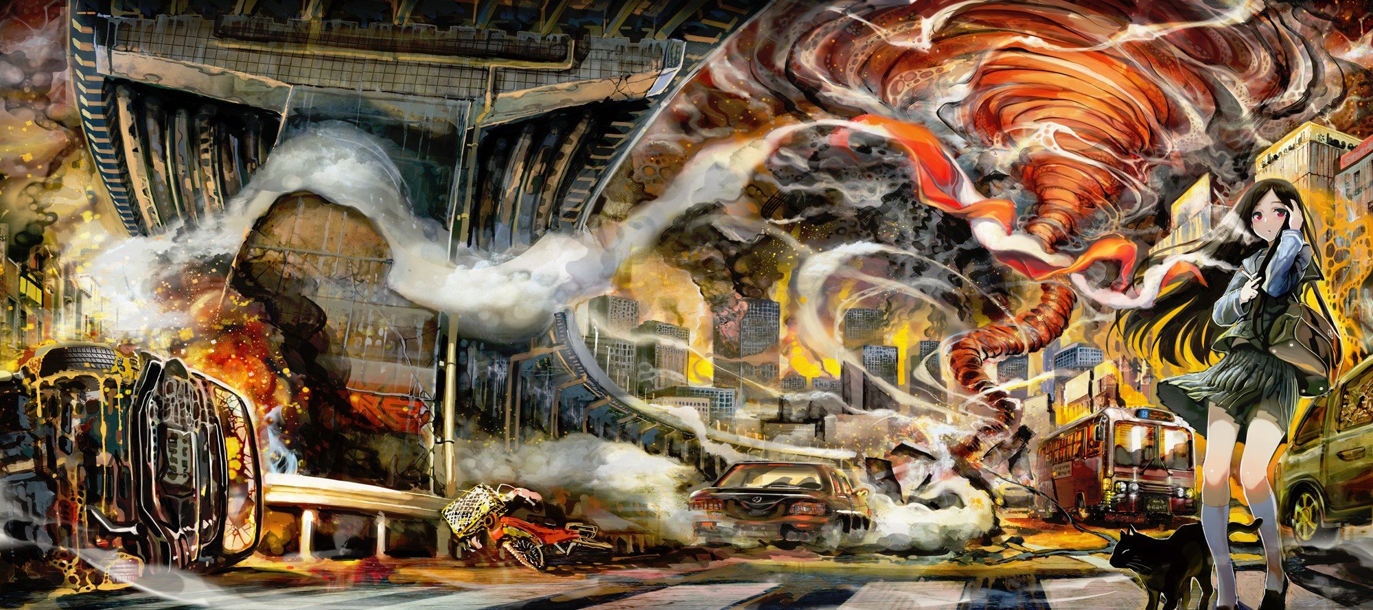 tornado, Apocalyptic Wallpaper