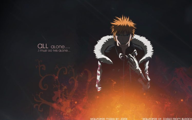 Kurosaki Ichigo, Bleach, Anime boys, Orange hair HD Wallpaper Desktop Background