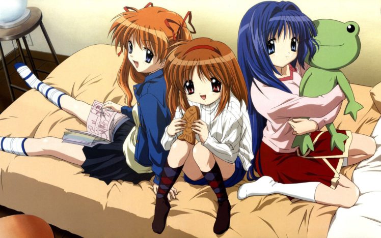 anime girls, Blue hair, Redhead, Kanon HD Wallpaper Desktop Background