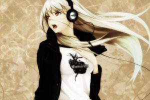 anime girls, Headphones