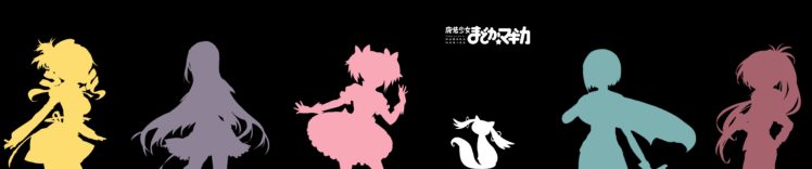 anime, Mahou Shoujo Madoka Magica, Kaname Madoka, Akemi Homura, Miki Sayaka, Tomoe Mami, Sakura Kyoko, Kyuubey, Triple screen HD Wallpaper Desktop Background