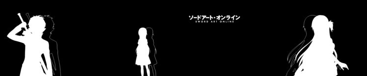 anime, Sword Art Online, Kirigaya Kazuto, Yuuki Asuna, Yui MHCP001, Triple screen HD Wallpaper Desktop Background