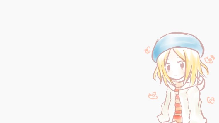 white background, Simple, Anime girls, Blonde, Usagi Drop HD Wallpaper Desktop Background