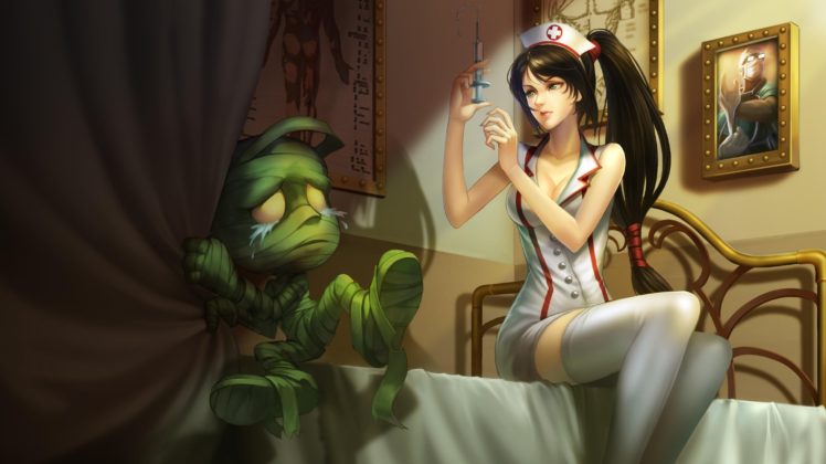 Shen, Nurses, Akali, Amumu, League of Legends, Nurse outfit, Warrior HD Wallpaper Desktop Background