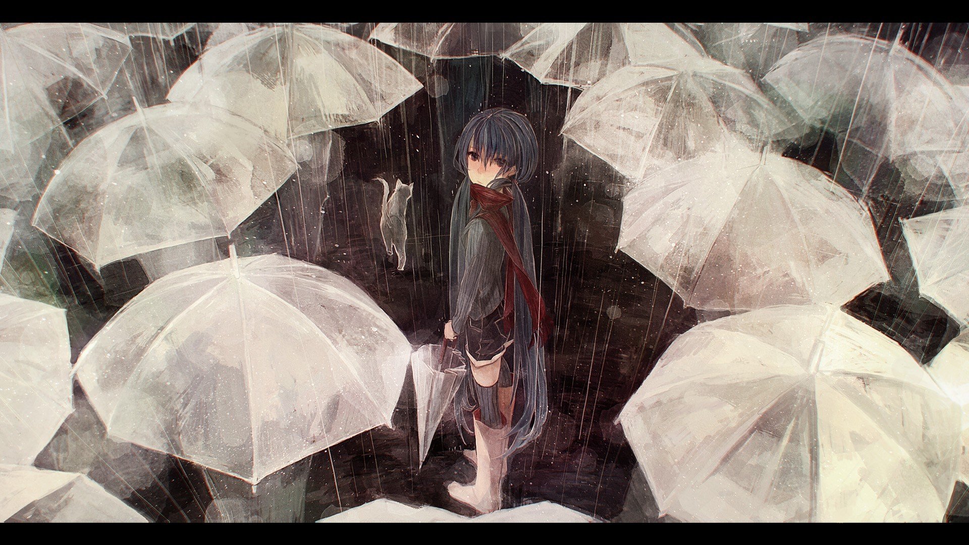 rain, Cat, Anime, Vocaloid Wallpapers HD / Desktop and Mobile Backgrounds