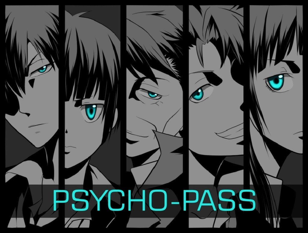 Psycho Pass, Anime, Selective coloring, Tsunemori Akane, Kunizuka Yayoi, Masaoka Tomomi, Kagari Shuusei, Kougami Shinya Wallpaper