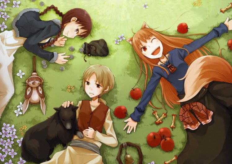 Lawrence Kraft, Spice and Wolf, Holo, Apples HD Wallpaper Desktop Background