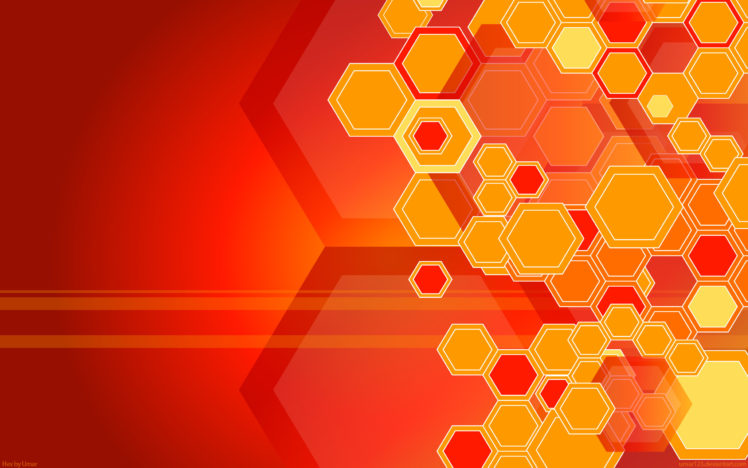 orange, Hexagons HD Wallpaper Desktop Background