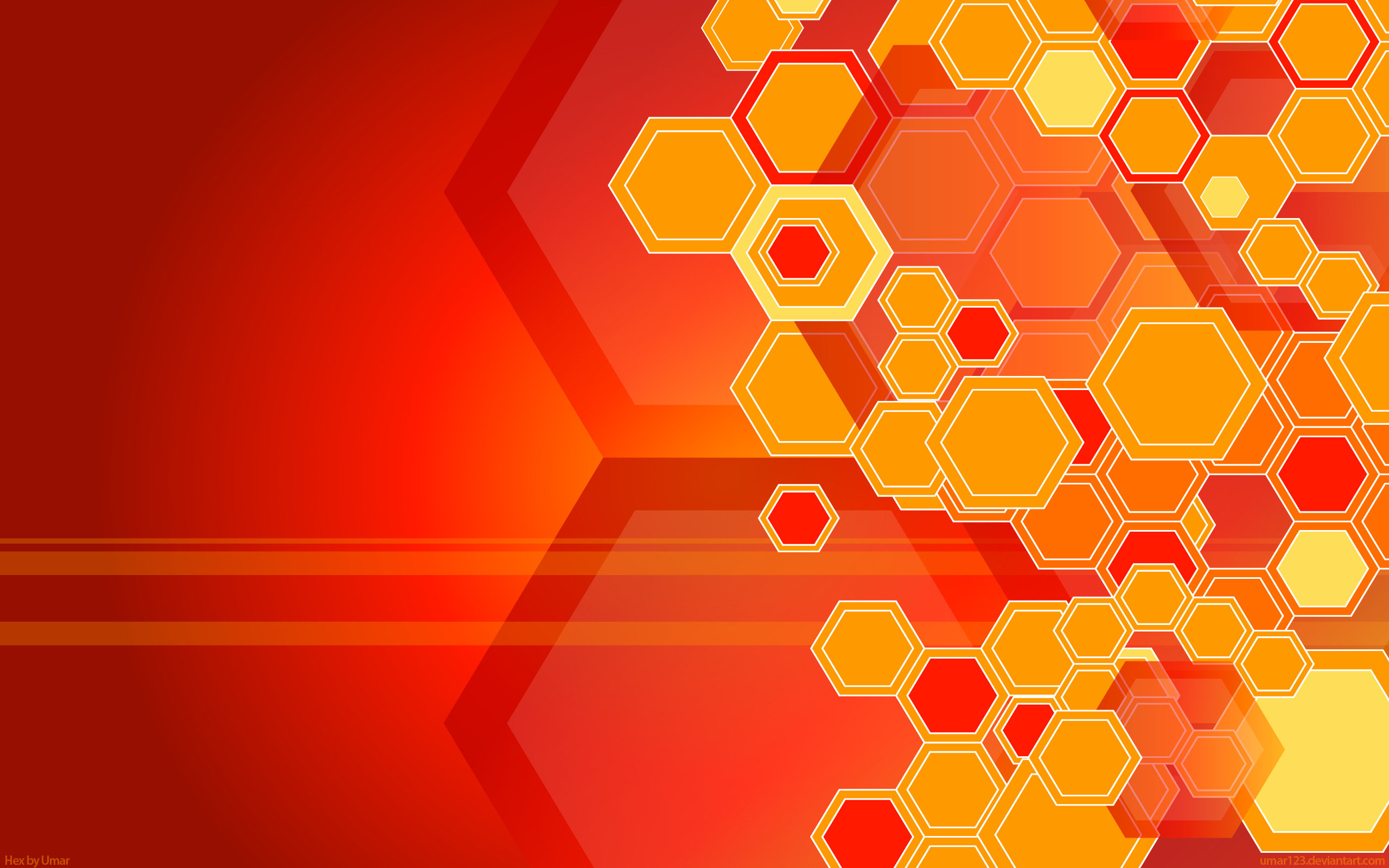 orange, Hexagons Wallpaper